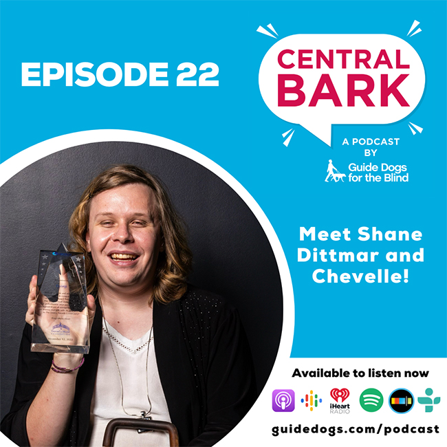 Central Bark cover art featuring a photo of GDB client Shane Dittmar smiling proudly as she holds an award.